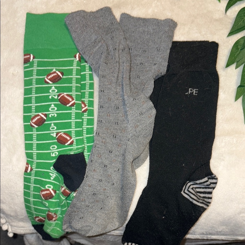 Men's Assorted Socks - Green, Gray, Black
